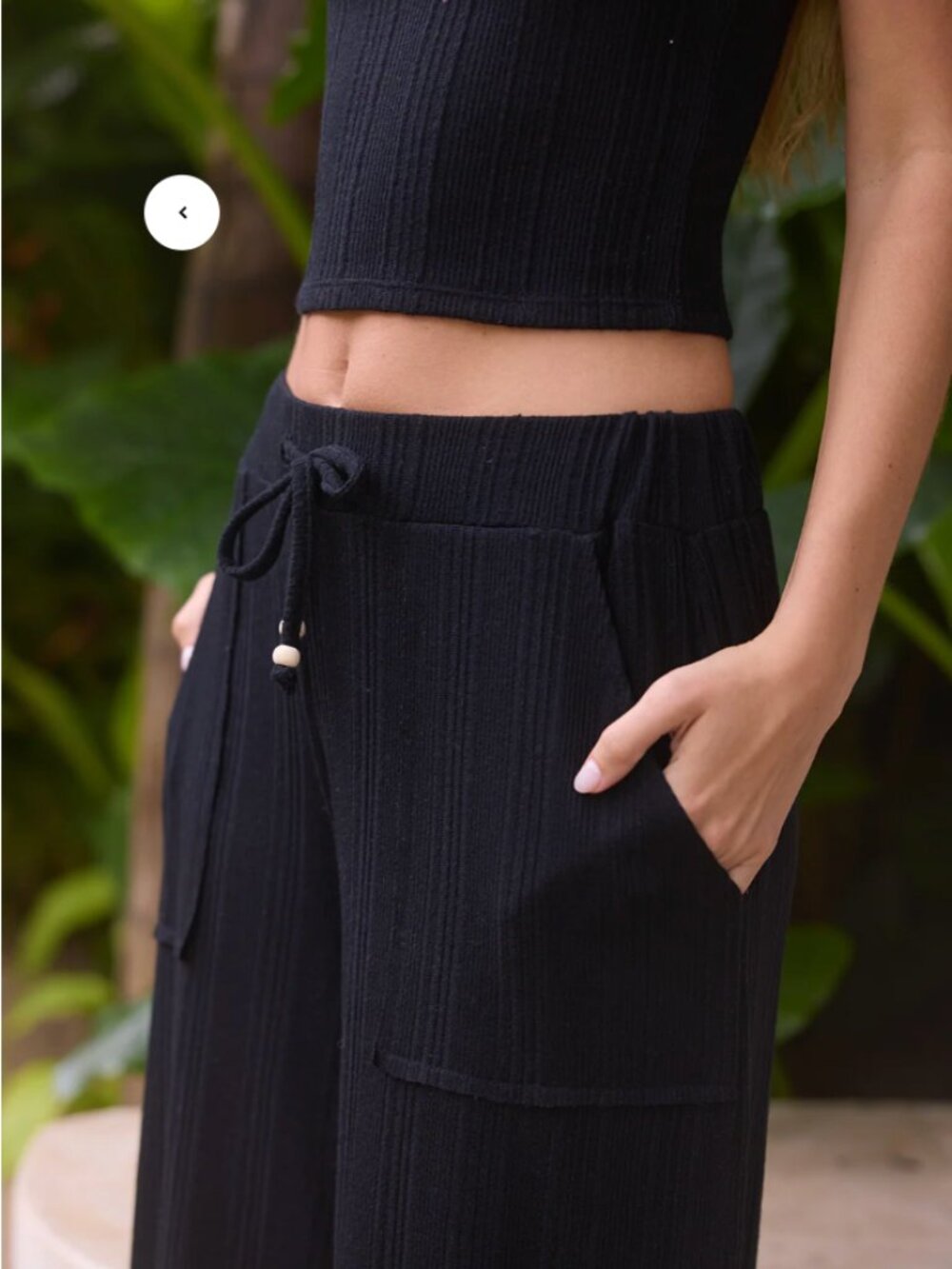 brand new with tags 0- Novelty Rib Knit Wide Leg Pants - Black